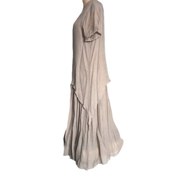 Red Coral drop waist maxi crepe flowy dress M - Picture 8 of 14